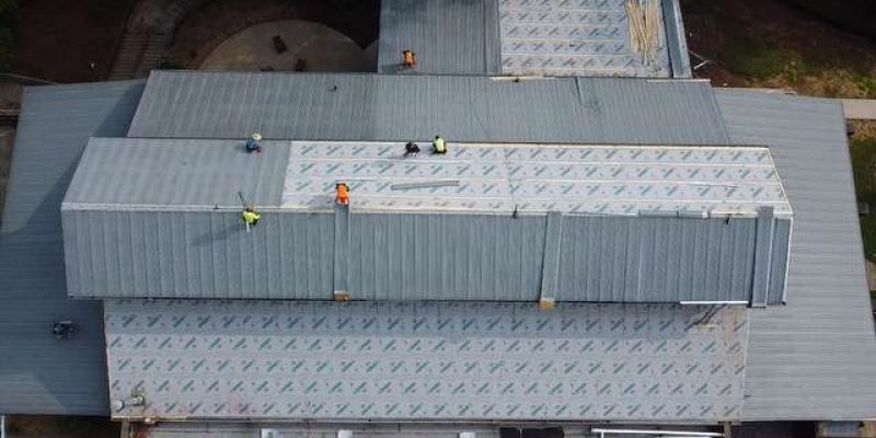 image of commercial roofing project done by artisan roofing and construction